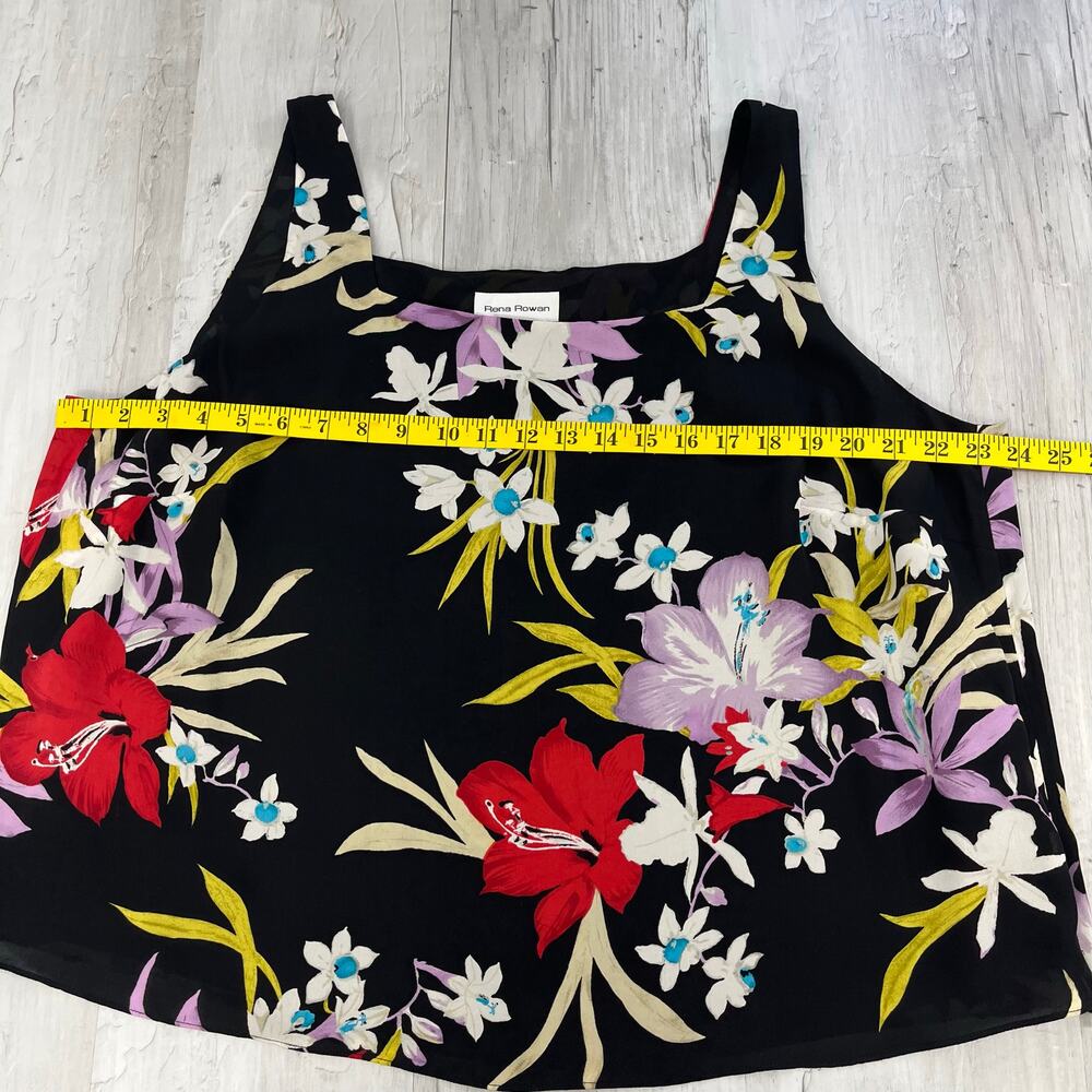 Rena Rowan Silk 2 Piece Floral Flowy Lightweight Ruffle Tank Top Skirt Set 20W - Picture 14 of 15